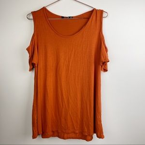 Anabelle Cold Shoulder Top‎ Rust